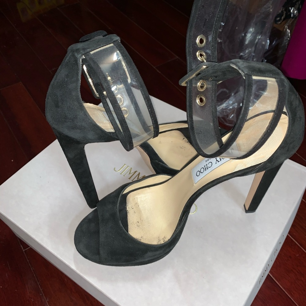 Jimmy Choo Mayner 130 Black Suede Sandal Us